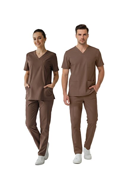 ÇİZGİ MEDİKAL Friar Brown Dr. Greys Doctor Nurse Medical Scrubs Set Luxury Ly...