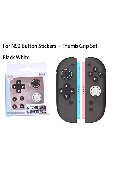 choice2 Black White Cute Cross D-Pad AKSW-329 Silicone Thumb Grips Set for Sw...