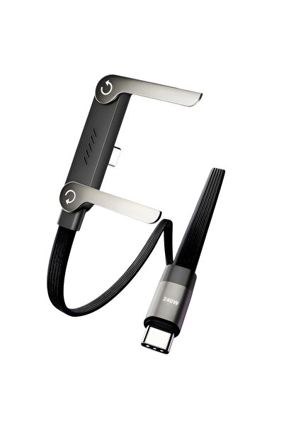 Choice Black 240W Fast Charging Foldable Mobile Phone Holder Data Cable Non-S...