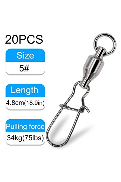 Choice Size5 20PCs GOBAIT 20PCS Swivel Snap Connector Pin Ball Bearing Rollin...