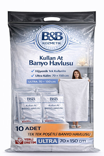 BB KOZMETİK Tek Kullanımlık Banyo Havlusu Kullan At Tek Tek Poşetli?  Kişiye ...