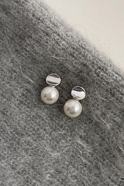 Shylyn 925 Gümüş İğneli Yüksek Koruma Kaplama 10mm Yapay Inci Küpe