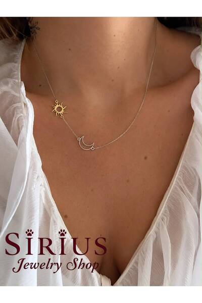 sirius jewelry 925 Gümüş | Güneş Ay Kolye