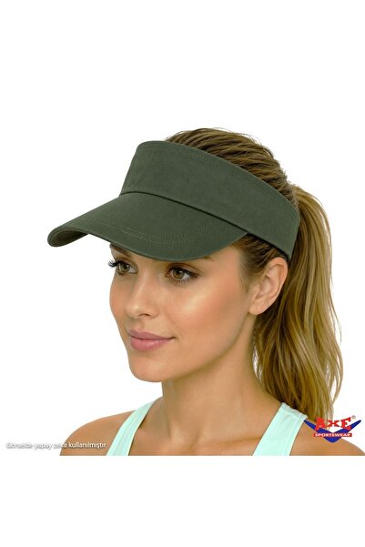 AXE SPORTSWEAR Army Green Adjustable Velcro Visor Hat Uv Sunscreen Daily Beac...