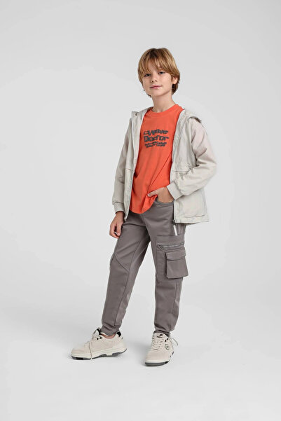 HAUSEkids 5-14 Years Old Arlo Stone Boys' Trousers - Space Gray