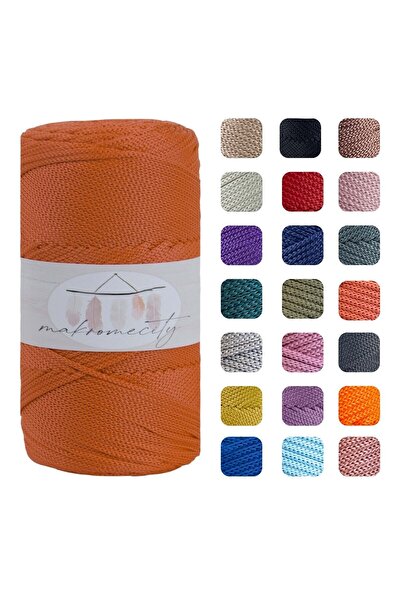 Makromecity Premium 100 Gr Polyester Makrome Ipi Turuncu 2mm - 120 M Supla Ip...