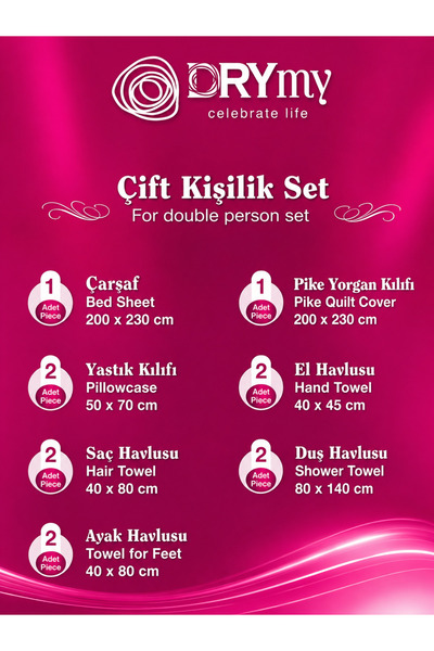 TEK KULLANIMLIK ÇİFT KİŞİLİK NEVRESİM VE HAVLU TAKIMI