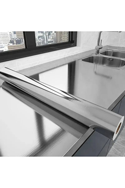 Choice1 40cmX3m 1 40cm Stainless Steel Metal Wall Sticker Brushed Silver Wate...