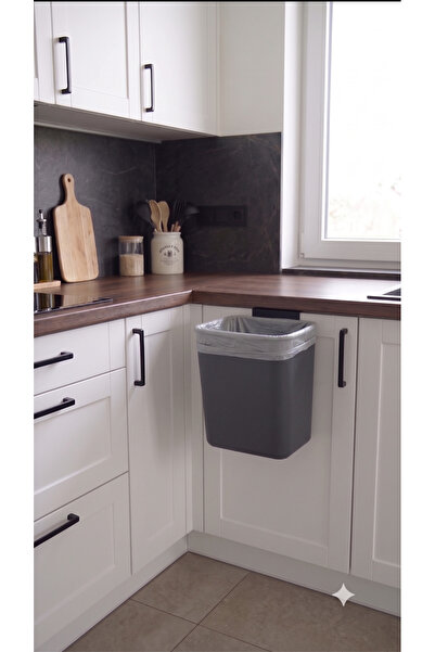 İndecor Houseware 15 Litre Kapaksız Banyo , Mutfak ve Ofis Çöp Kovası Dolap Kapağı Asma Aparatlı Çöp Kutusu Tezgahüstü Çöp Kovası