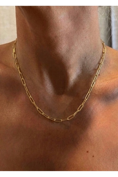 KİLİGİSTANBUL Unisex Steel Clip Necklace 44 cm
