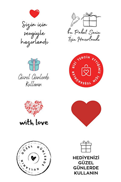 Bimotif 8 Kinds of Sticker Sets Dedicated for Packaging, 560 Pieces (16 Pages...