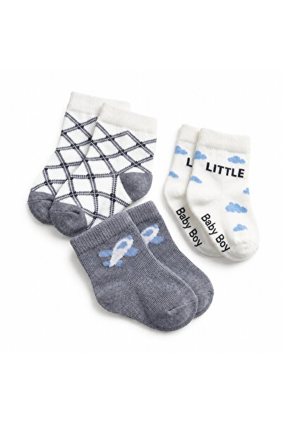 LOOFI Baby Socks Newborn 3Pk Cotton Socks (0-3 Months) - %100 Cotton