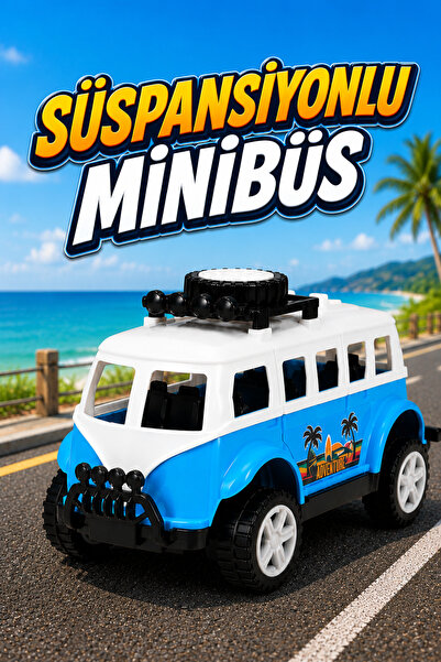FunkyCraft Oyuncak Minibüs Süspansiyonlu Araba Büyük Tekerlekli Araç Çocuk Oy...