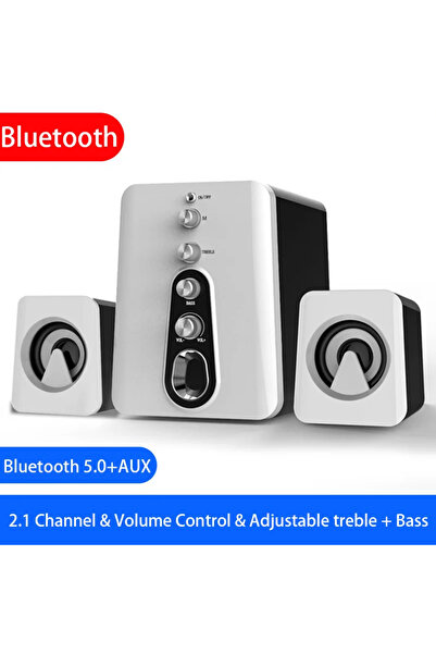 Choice WHITE Computer Speakers Home Theater System PC Bass Subwoofer Bluetoot...