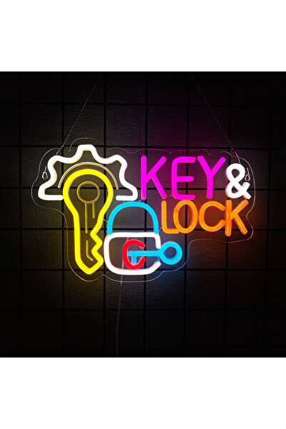 Choice A Key and Lock Neon Sign for Wall Decor,USB LED Neon Light for Busines...