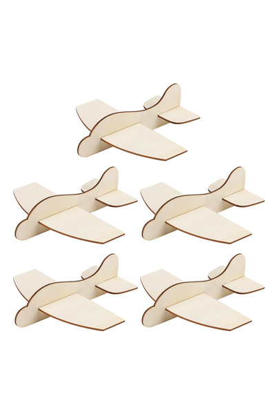 choice2 5pcs 1-5Pcs Wooden Blank Airplane DIY Crafts Kids Painting Toy Birthd...
