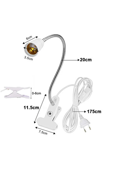 choice2 No light bulb EU PLUG 360 Degrees Flexible Desk Lamp Holder E27 Base ...