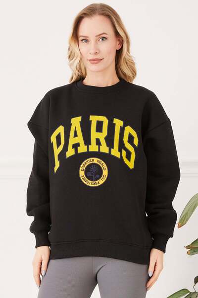 Fulla Moda Paris Printed Oversize Sweatshirt