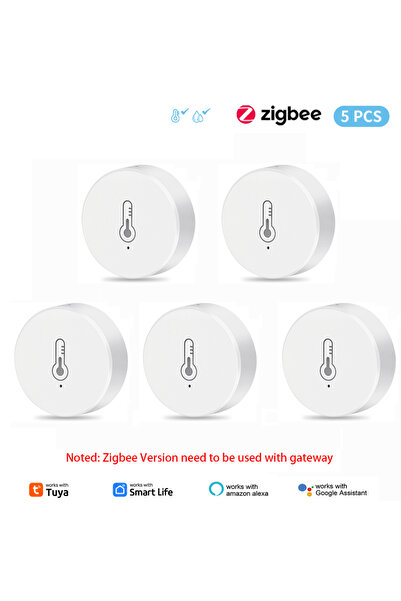 Choice 5pcs Tuya ZigBee Mini Temperature Humidity Sensor Smart Home Remote Mo...