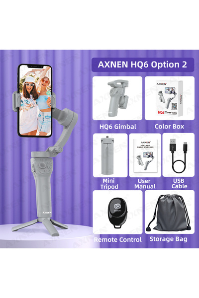 Choice AXNEN HQ6 Option 2 3 Axis Handheld Gimbal Stabilizer for Smartphone wi...