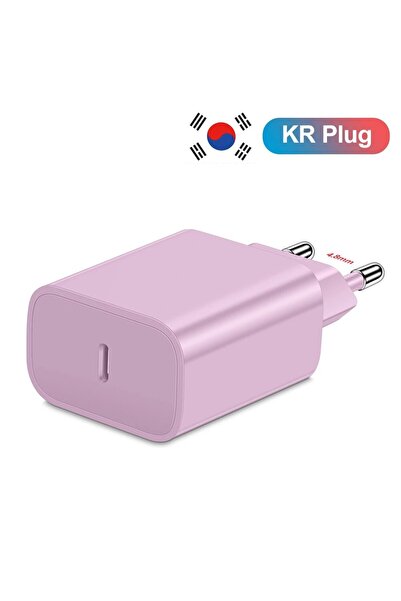 Choice 1PCS KR Plug Purple 20W PD Korean USB C Type C Charger For iPhone 15 F...