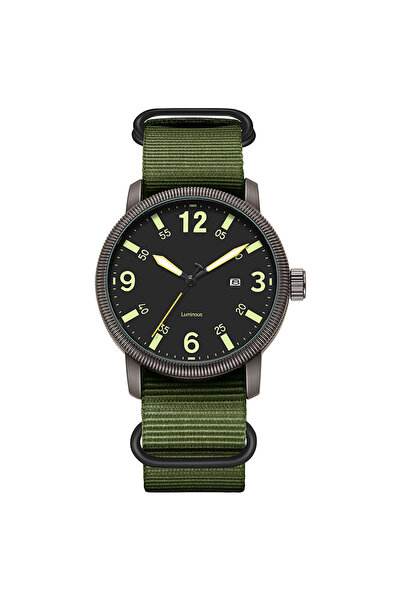Choice3 Green Black 2026 TPW Field Watch with Big Numbers Fabric Strap 24-Hou...