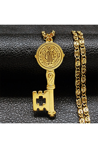 Choice 50cm Wan GD Catholicism Saint Benedict Key of Life Pendant Necklace fo...