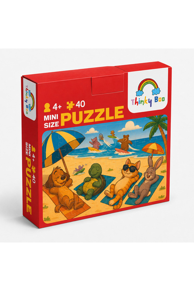 Thinky Boo Yaz Tatili Mini Puzzle 40 Parça 3-7 Yaş Eğitici Çocuk Puzzle Yapboz