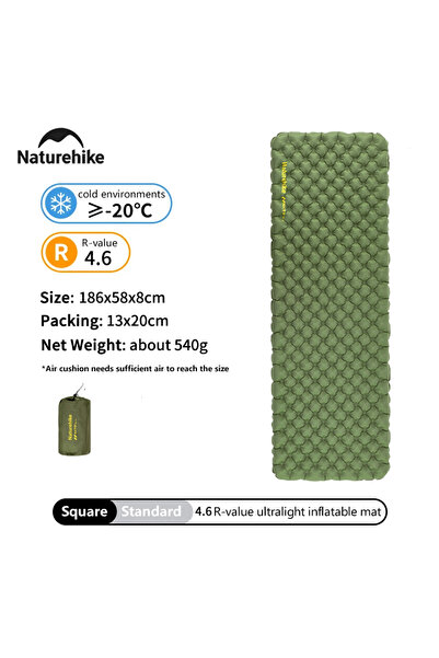Naturehike S - Square 2024 New Camping Mattress 4.6 High R-Value Ultralight F...