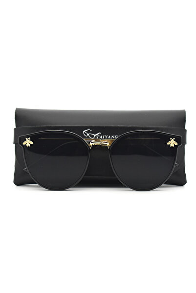 Choice5 Sunglasses With Case Black Trendy Luxury Bee Round Sunglasses For Wom...