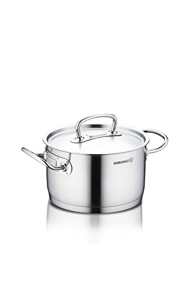 KORKMAZ A1161 Proline 20 X 12 Cm Satin Steel Saucepan - Professional