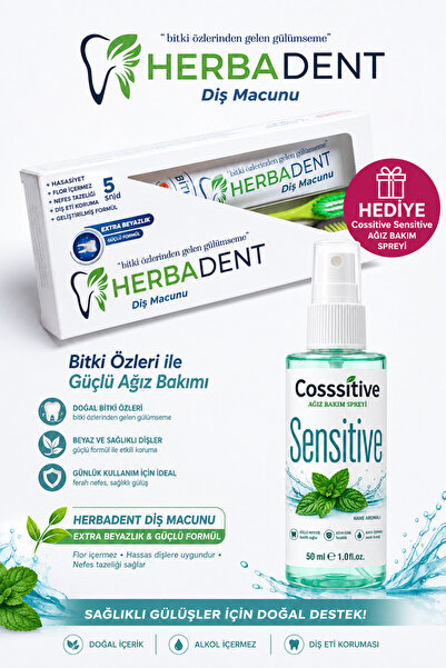 Herbadent Bitki özlü diş macunu & diş fırçası hediyeli