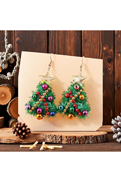 Choice1 Green New Christmas Tree Snowflake Earrings Women Colorful Beads Felt...