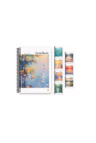 Gıpta Monet Spiralli Sert Kapak Not Defteri 17X24 Cm 100 Yaprak Çizgili 7005 ...