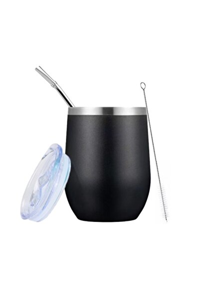 Choice 301-400ml black set Yerba Mate Gourd Set Double-Wall Stainless Steel M...