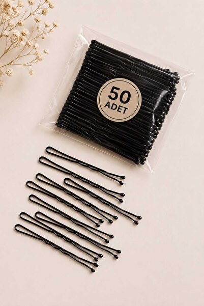 invictus design Kadın 50'li Paket Siyah Tel Toka