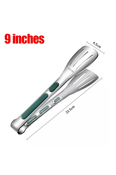 Choice 9 inch New Stainless Steel Food Tongs BBQ Meat Salad Bread Clip Barbec...