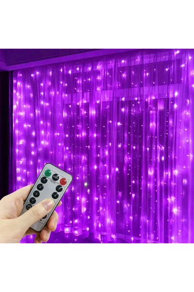 Choice 3x3M 300LEDs Purple USB Curtain String LampParty Birthday Wall Decorat...