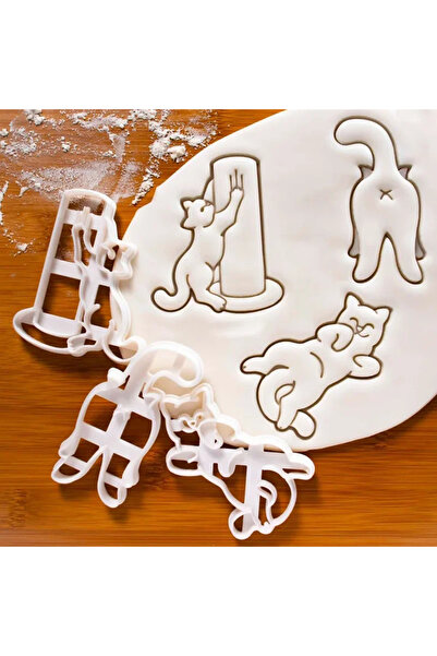Choice 3pcs set 3D DIY Cute Cookie Cutters Mold Cat Kitty 3D Cookie Type Past...