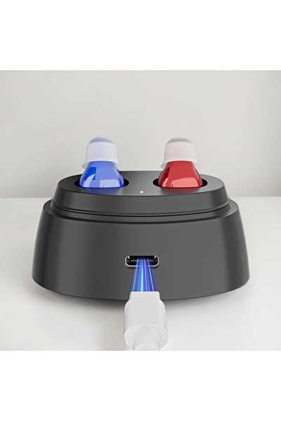 Choice B-Red Blue Rechargeable Hearing Amplifiers Earbuds, Intelligent Noise ...