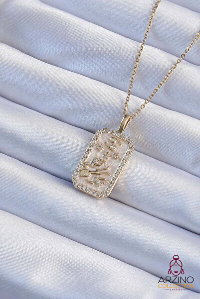 Generic Brand 316L Steel Chain Gold Color Zircon Stone Framed Tarot Necklace