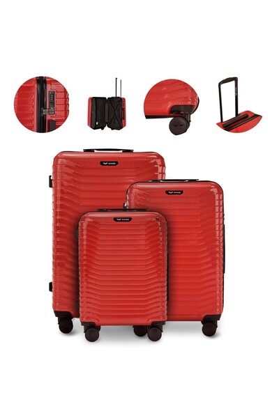 WINGS BRAND Set de 3 valize Wings PC Sea Eagle 2.0 RED