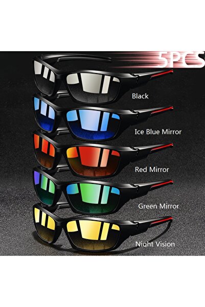 Choice Blac-Blu-Red-Gre-Nig 5Pieces Fashion Vintage Fishing Cycling Sports Su...