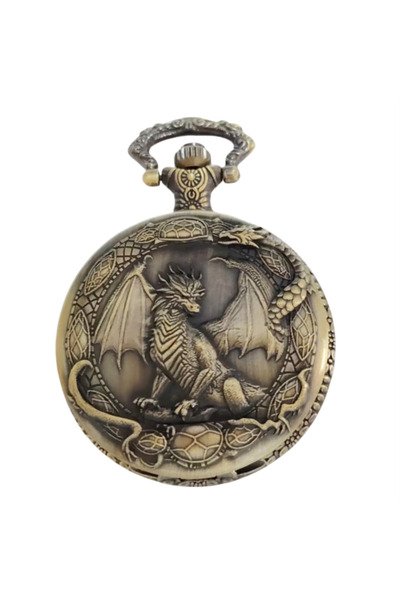 Choice1 Bronze Retro Charm Neutral Handsome Fashion Dragon Carving Quartz Poc...