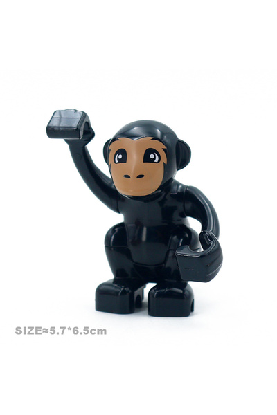 Choice49 Black monkey Big Size Building Blocks Cat Dog Pig Rabbit Model Acces...