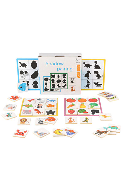 Choice as shown Wooden Montessori Find Shape Toys Animal Fruit Shadow Pairing...