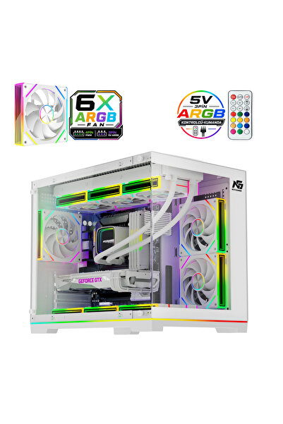 Next Gaming Orion Neon 6x ARGB Fan Kumanda ve Kontrolcü Micro ATX Boş Bilgisa...