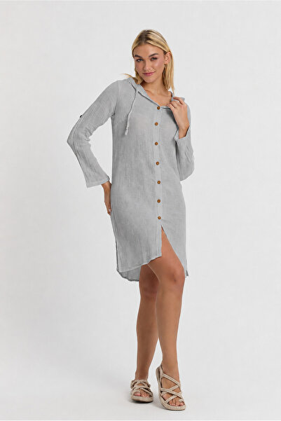 Heaven Ephesus Muslin Tunic - Muslin Hooded Long Sleeve - 1050