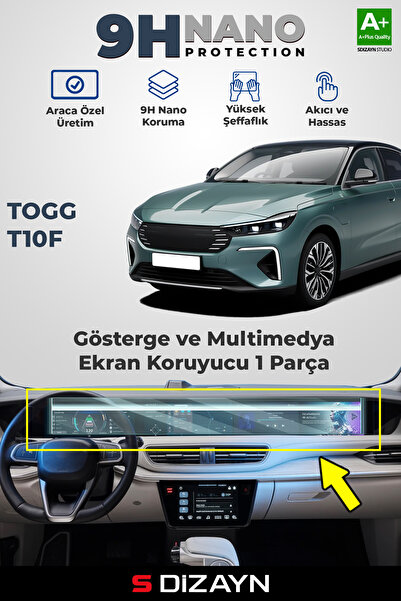 S Dizayn S-Dizayn Togg T10F 9H Nano Gösterge & Multimedya Ekran Koruyucu (PAR...