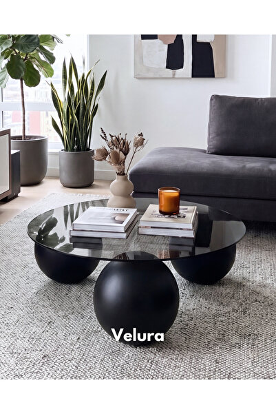 Velura Home & Living Modern Orta Sehpa & Küre Sehpa & Top Sehpa & Yuvarlak Fü...